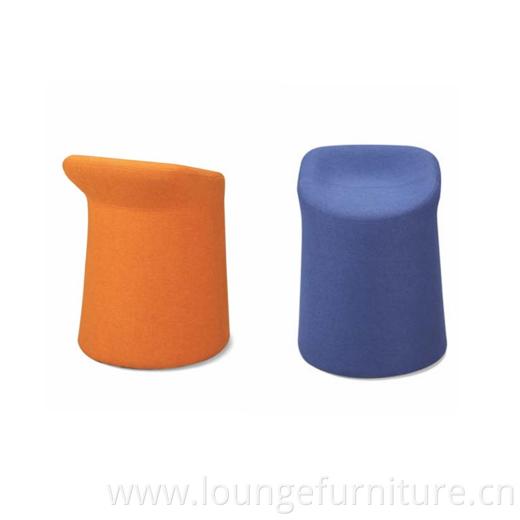 High Quality Household Lounge Round Stool Velvet Leather Splicing Lounge Round Stool